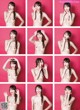 A series of photos of a naked woman with different poses.